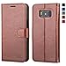 OCASE Samsung Galaxy S8 Case Leather Flip Wallet Case for Samsung Galaxy S8 Devices - Brown