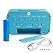 WinFong Alarm Clock, Backlight LCD Digital Alarm Clock with 3 Alarms Thermometer Calendar Large Display Smart Nightlight Soft Light Snooze, Battery Operated with USB Charger (Blue)
