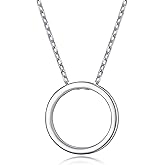 DAOCHONG 925 Sterling Silver Geometric Shapes Necklace Triangle/Rectangle/Rhombus/Circle Pendant Necklace for Women Jewelry Gifts