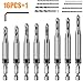 ZINMOND Self Centering Drill Bits, 17 PCS Hinge Drill Bit Set for Wood Door Window handles Cabinet Woodworking Hinge Hardware Pilot Hole Drill Bit (5/64'' -1/4'') with 1 Hex Key & 8 Replacement Bits.