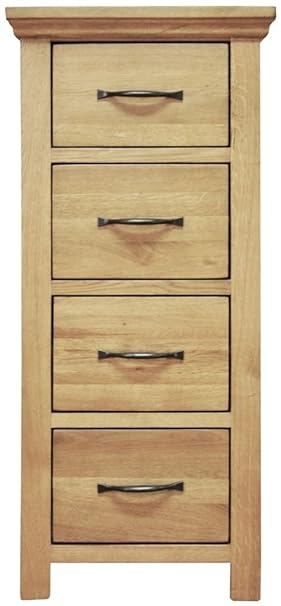 Homeward Bound Interiors London Light Oak Narrow 4 Drawer Chest