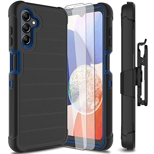 Leptech for Samsung Galaxy A14 5G Phone Case with Tempered Glass Screen