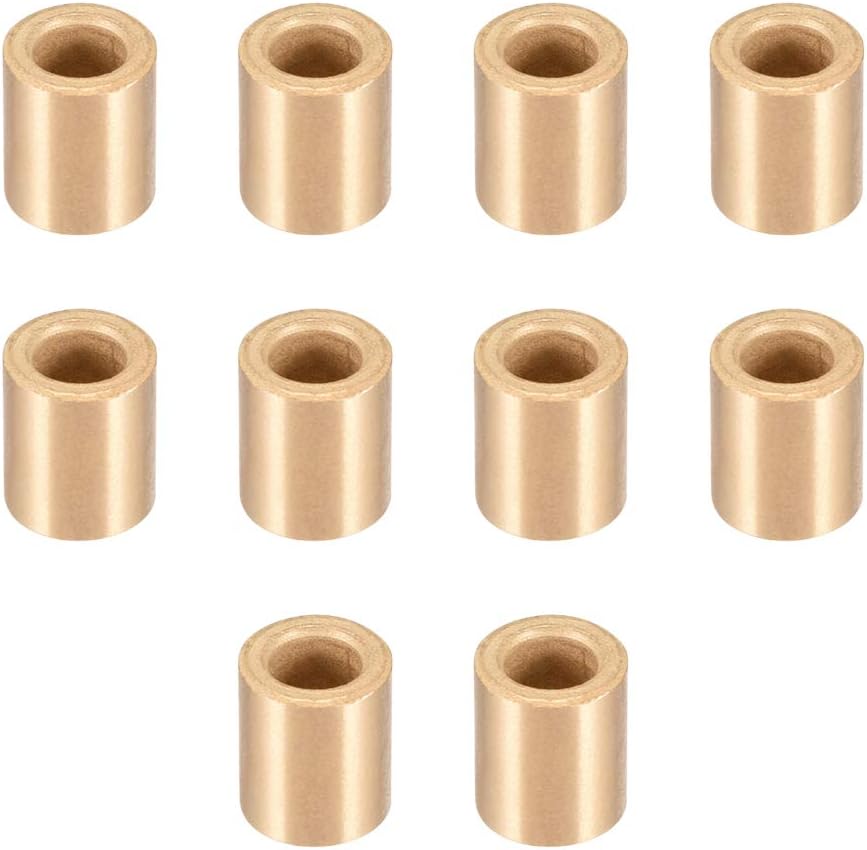 sourcing map 10pcs 6mm Bore x 10mm OD x 12mm Sintered Bronze Bushing Sleeve