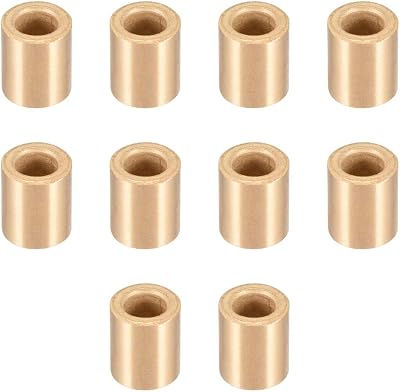 sourcing map 10pcs 6mm Bore x 10mm OD x 12mm Sintered Bronze Bushing Sleeve