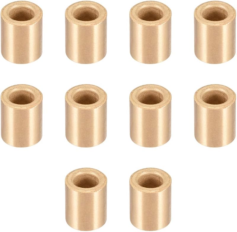 sourcing map 10pcs 6mm Bore x 10mm OD x 12mm Sintered Bronze Bushing Sleeve