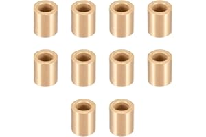 uxcell Bearing Sleeve 6mm Bore x 10mm OD x 12mm Length Self-Lubricating Sintered Bronze Bushings 10pcs
