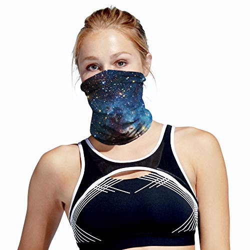 Unisex Outdoor Cycling Face Cover - Starry Sky Magic Turban Multipurpose Scarf Half Face Sports Balaclavas (Blue-Starry Sky)