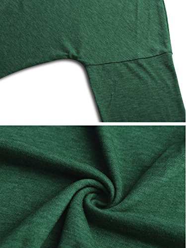 Aliex Women's Casual Tunic Top Long Sleeve Blouse T-Shirt Button Decor Green S - Thumbnail 7
