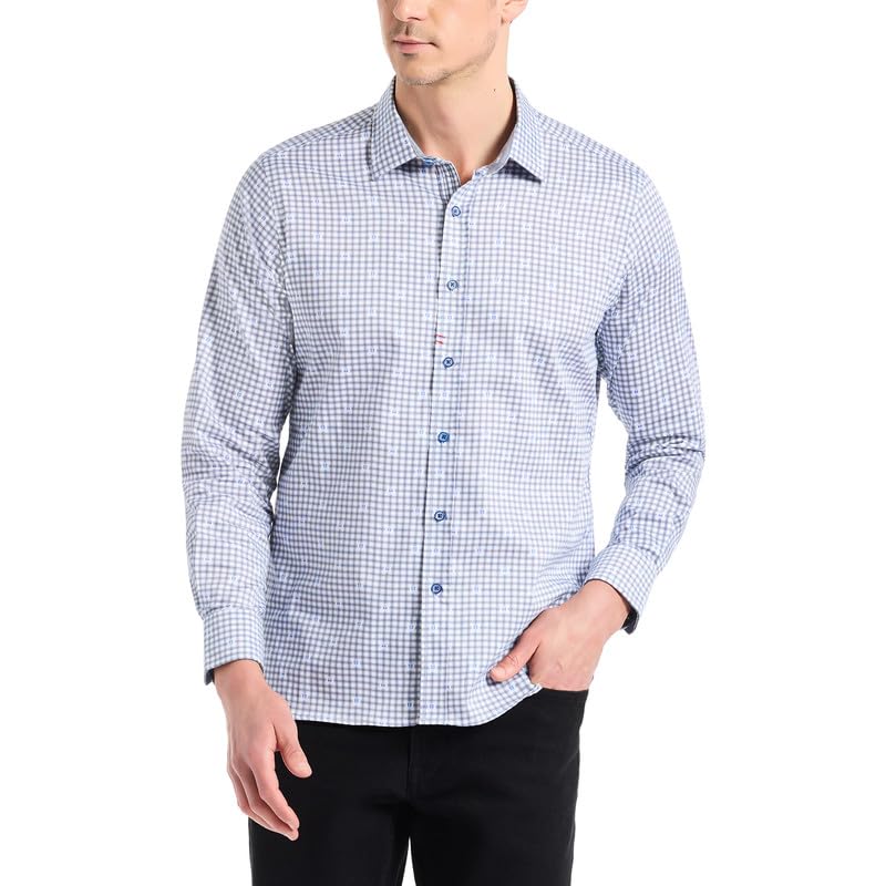 Robert Graham Men's Baylor Long Sleeve Knit Button Down Shirt, 2Xlarge, Multi