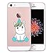 Unov Case for iPhone SE (2016) iPhone 5s iPhone 5 Clear with Design Embossed Pattern TPU Soft Bumper Shock Absorption Slim Protective Back Cover 4 Inch (Baby Unicorn)