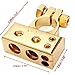 Audew 2 Pcs 4/8 Awg Positive Negative Battery Terminal Platinum Gold Auto Car