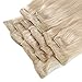 Grammy 18 Inch 7pcs Remy Clips in Human Hair Extensions 70g with Clips for Highlight (18inch, #60 Light Blonde)