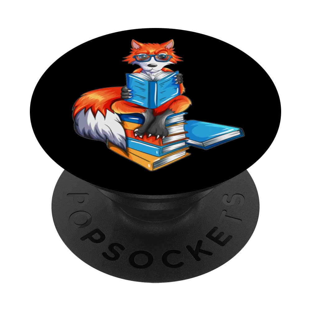 Fox Nerd Reading Books Bookworm Library Bookworm PopSockets Swappable PopGrip