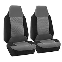 FH Group FB107GRAY102 Gray Premium Fabric Bucket Car Seat Cover, Set of 2 (Airbag compatible)