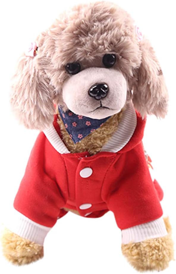 Autumn Winter Christmas Pet Puppy Hoodied Sweatshirts Dog Clothes Costume for Chihuahua Cat, Red - Image 4