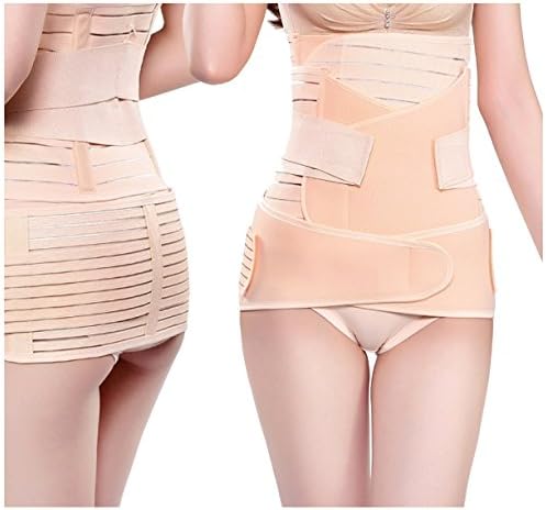 Postpartum Belly Wrap | Waist Belly Pelvic Support | 3 Belts Girdle Set | Body Shaper | Shapewear (Small - 32)