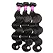 YAEONS Brazilain Hair 3 Bundles Body Wave 100% Unprocessed Virgin Human Hair Weave(18