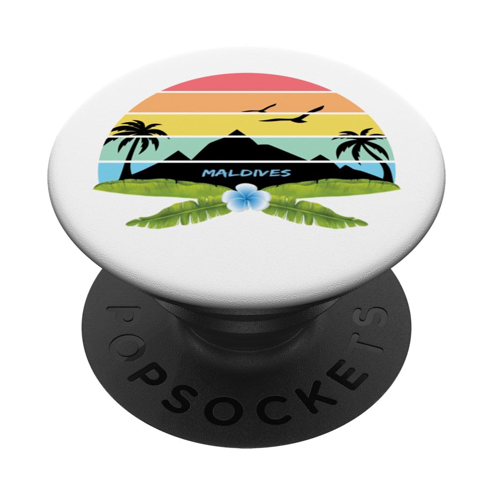 Maldives Palms Island Banana Leaves Travel Resort Souvenir PopSockets Swappable PopGrip
