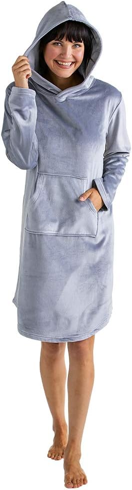 Softies Oprah's Favorite Things, Women's Ultra Soft Hooded Snuggle Lounger with Kangaroo Pocket