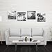Biuteawal- 4 Piece Wall Art Back White Beach Picture Canvas Print Florida Coastline Lighthouse Lifeguard Tower Pier Poster Print Streched Framed Artwork Living Room Bedroom Bathroom Deco