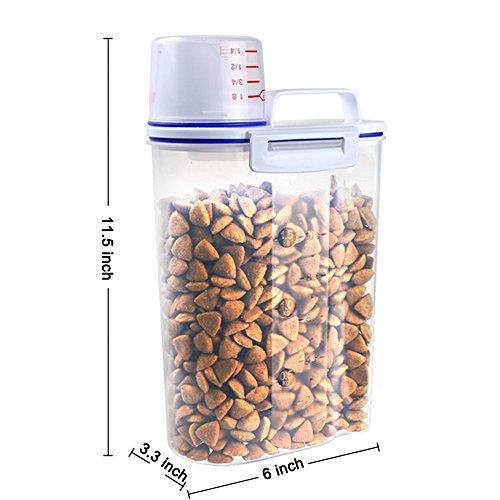 Miaowoof Dog Food Storage Container, Wellood Pet/Cat Food Storage Bin with 2-Pack Collapsible Dog Bowl for Home Outdoor Travel. - Thumbnail 6