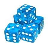 19mm D6 Six-Sided Gaming Transparent Casino Dice (3 ~ 15pcs)