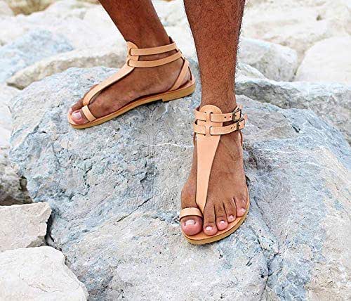 Amazon.com: M.V. - gladiator thong sandals/men leather shoes/roman greek style/t-strap ankle 