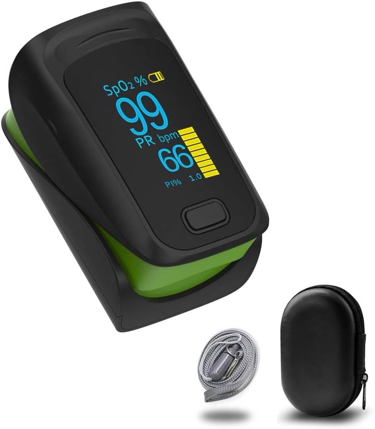 Oxygen Monitor FS10A Spo2 Saturation Monitor FDA Approved For Kids Adults Seniors White
