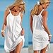 Women's Fashion Spring Summer Pure Color Beach Mini Sundress Medium White