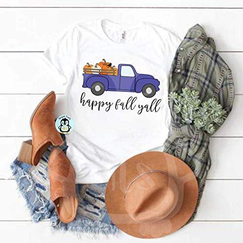 Happy Fall Y'all Truckload of Pumpkins SVG