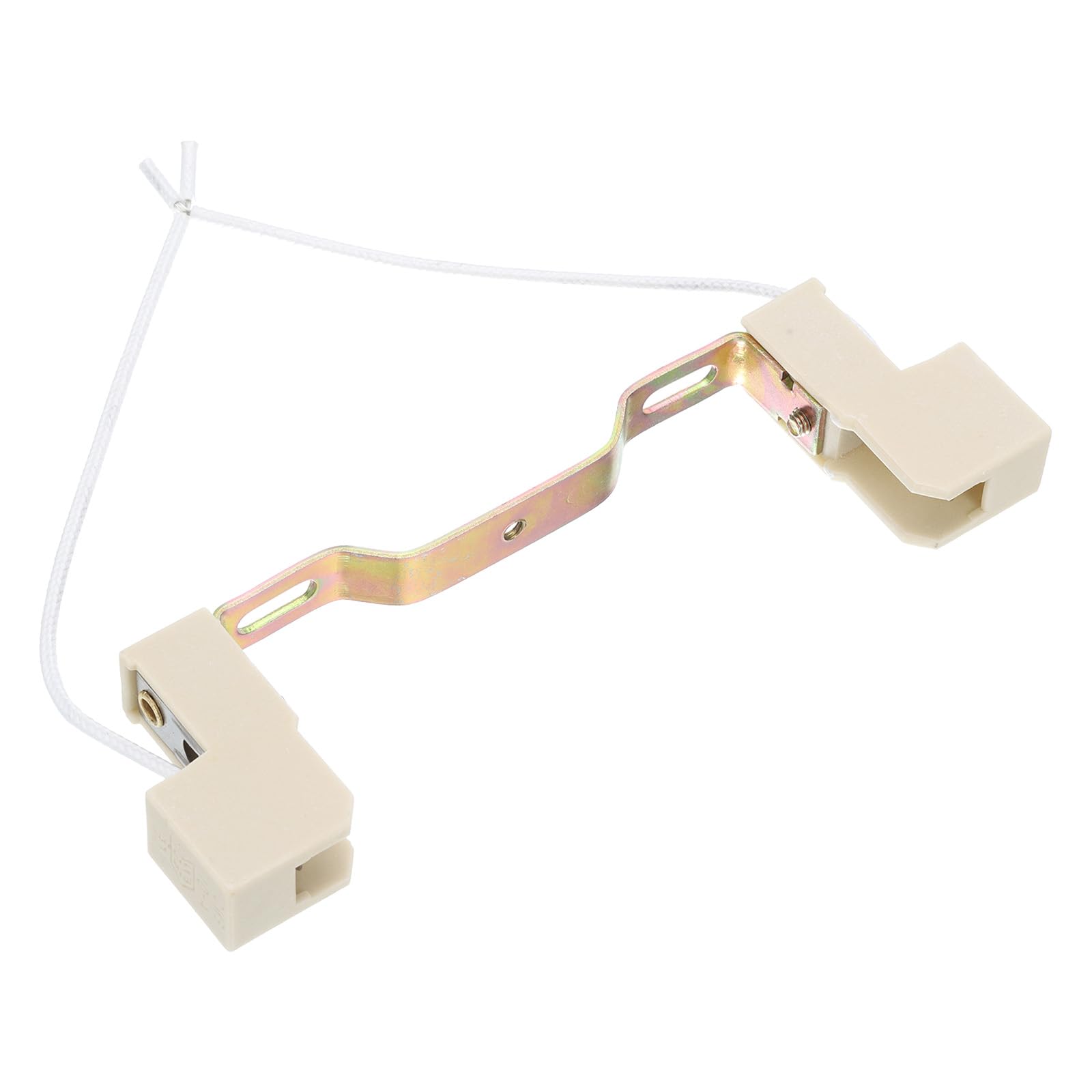 PATIKIL 118mm R7S Socket, 1 Pack Ceramic Lamp Holder Halogen Socket Bulb Base Converter Connector Double Ended with Cable Wire, Multicolor White