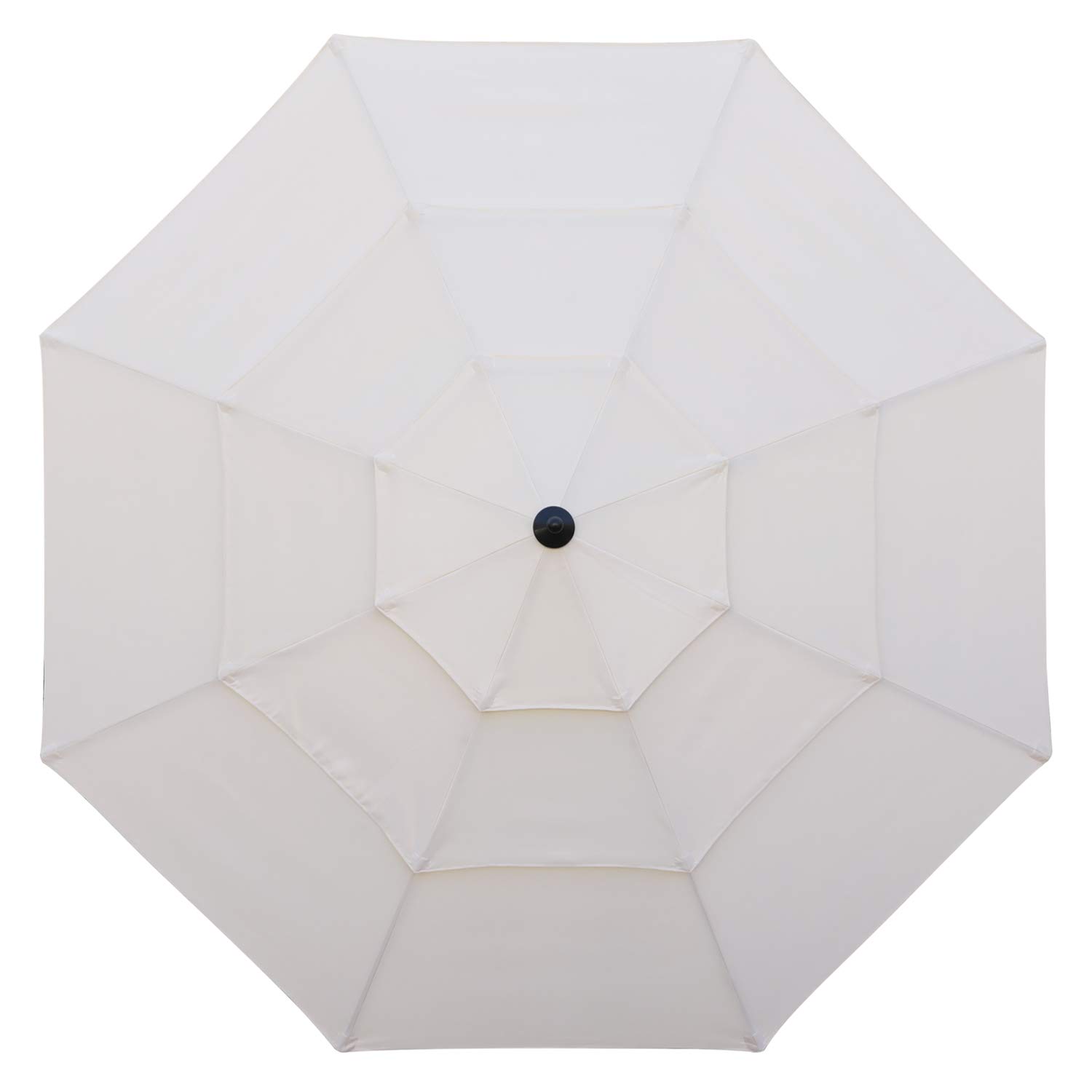 ABCCANOPY 10FT 3 Tiers Market Umbrella Patio Umbrella Outdoor Table Umbrella with Ventilation and Push Button Tilt for Garden, Deck, Backyard and Pool,8 Ribs Light Beige