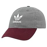 adidas Men's Originals Relaxed Fit Strapback Cap, Grey/Burgundy, One Size