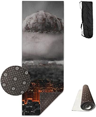 Gorgeously Non Slip Yoga Mat Explosion Effect Atomic Premium Printed 24 X 71 Inches Great For Exercise Pilates Gymnastics Carrying Strap