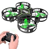Dwi Dowellin Mini Drone Crash Proof RC Quadcopter One Key Take Off Nano Drones Toy for Kids Beginners Boys and Girls, Green