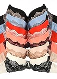 PATT Ind. Women's Laced & Lace Trimmed Bras (Packs of 6) - Various Styles #54 38C