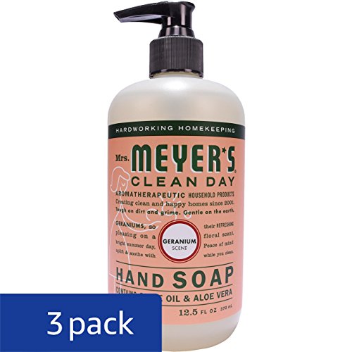 Mrs. Meyers Clean Day Hand Soap, Geranium, 12.5 fl oz, 3 ct