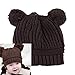 AStorePlus® Baby Kids Dual Balls Winter Warm Kintted Hat Wool Beanie Cap, Coffee