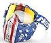 NENKI Motorcycle Goggles Mask NK-1019US For 3/4 Motorcycle helmets And Retro Harley helmet, Detachable Mask, US Flag Style | Patriot Graphic(Irridium Red Lens)