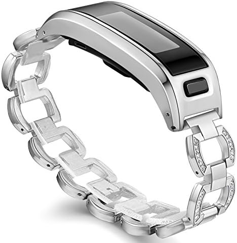 Gocybei Replacement Strap Compatible for Garmin Vivosmart HR, Metal Case With Adjustable Watchband Accessory Band Compatible for Garmin Vivosmart HR