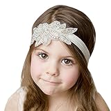 DZT1968(TM)Baby Girl Narrow Turban Headband Head Wrap Knotted Hair Band With Rhinestone Flower