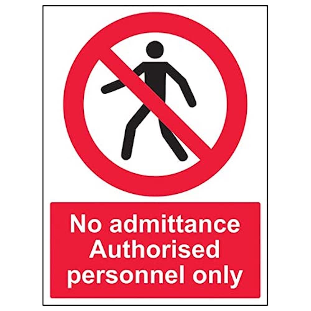 V Safety Eco Friendly Prohibition Access - No Admittance Authorised Personnel Only - 150 X 200mm