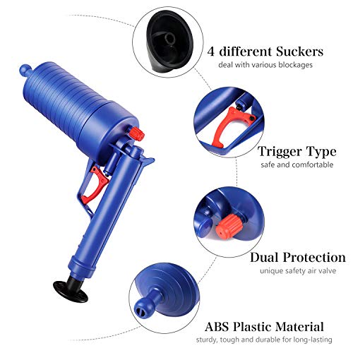 ETERNA Air Drain Blaster, Sink Plunger, Air Power Toilet Plunger,Manual Pump Cleaner,Pipe Blaster,High Pressure Plunger for Bath/Toilet/Sink/Floor Drain/Kitchen Clogged Pipe
