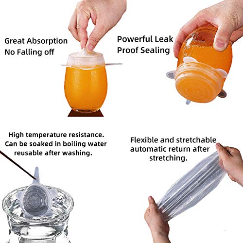 12 Packs Silicone Stretch food covers, microwave cover lids Reusable