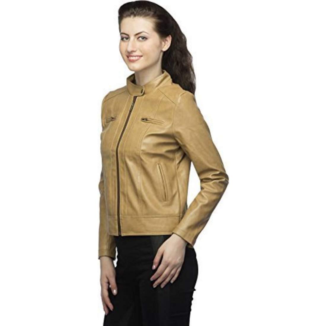mia fashion full sleeve pu leather fashionable jacket for women/girls
