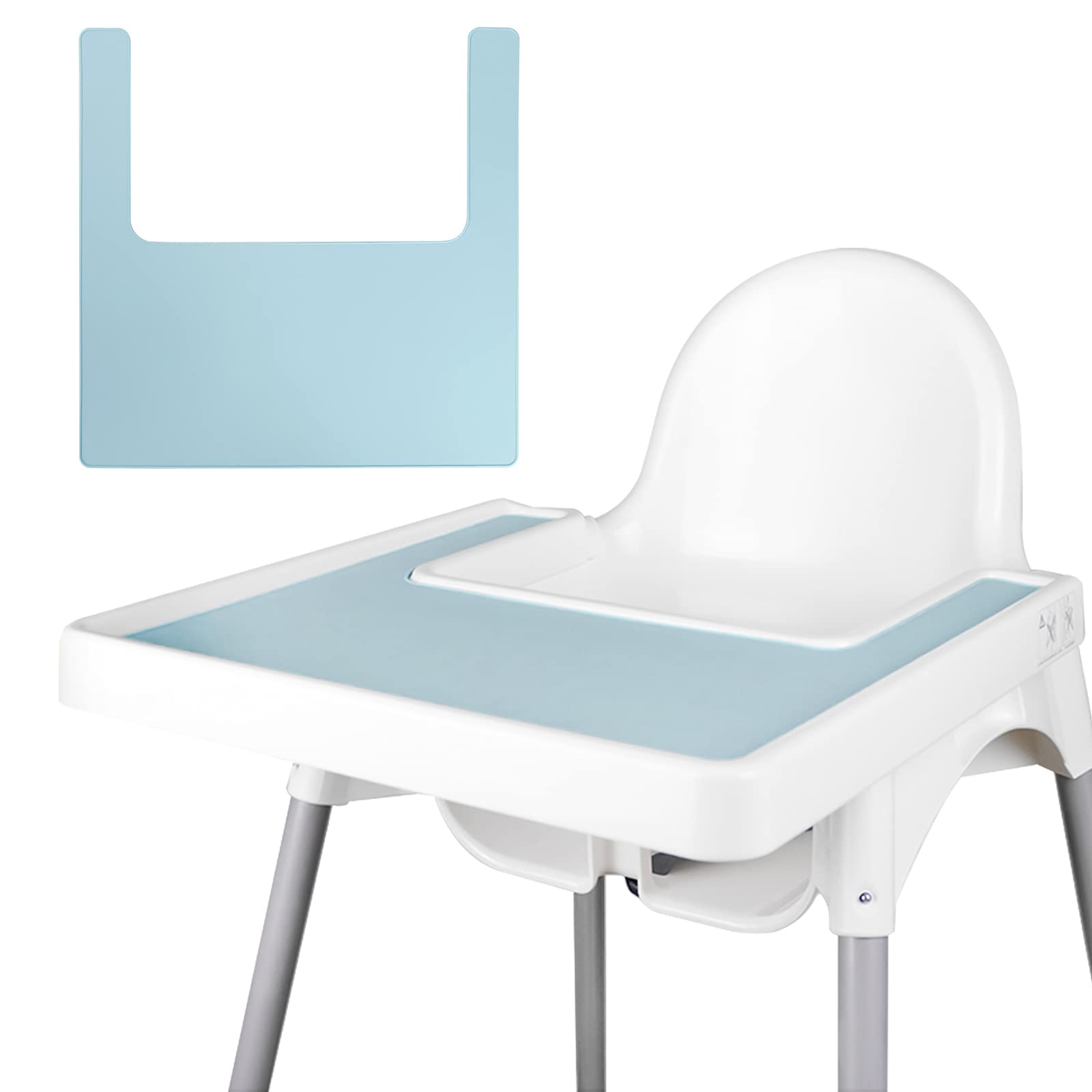 High Chair Placemat, Durable for IKEA High Chair Placemat, Clean and Hygienic, Suitable for IKEA Antilop Highchai, for Toddlers and Babies (Light Blue)