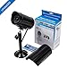 WALI Bullet Dummy Fake Simulated Surveillance Security CCTV Dome Camera Indoor Outdoor with One LED Light, Warning Security Alert Sticker Decal (TC-B1), 1 Pack, Black