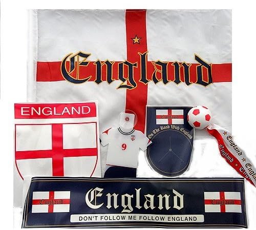 England Soccer Football Team 6 Piece Cars Supporters Flags &amp; Accessories