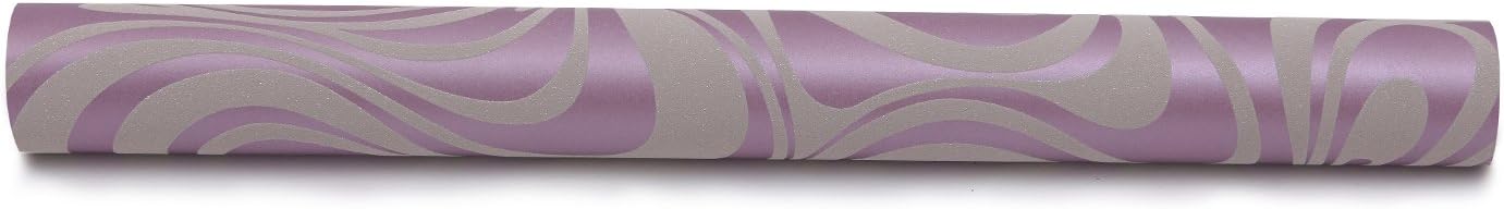 HANMERO Modern Minimalist Abstract Curves Glitter Non-woven 3D Wallpaper For Bedroom Living Room TV Backdrop Purple - Image 4