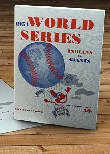 1954 Vintage Cleveland Indians - New York Giants World Series Program - Canvas Gallery Wrap - 11 x 14
